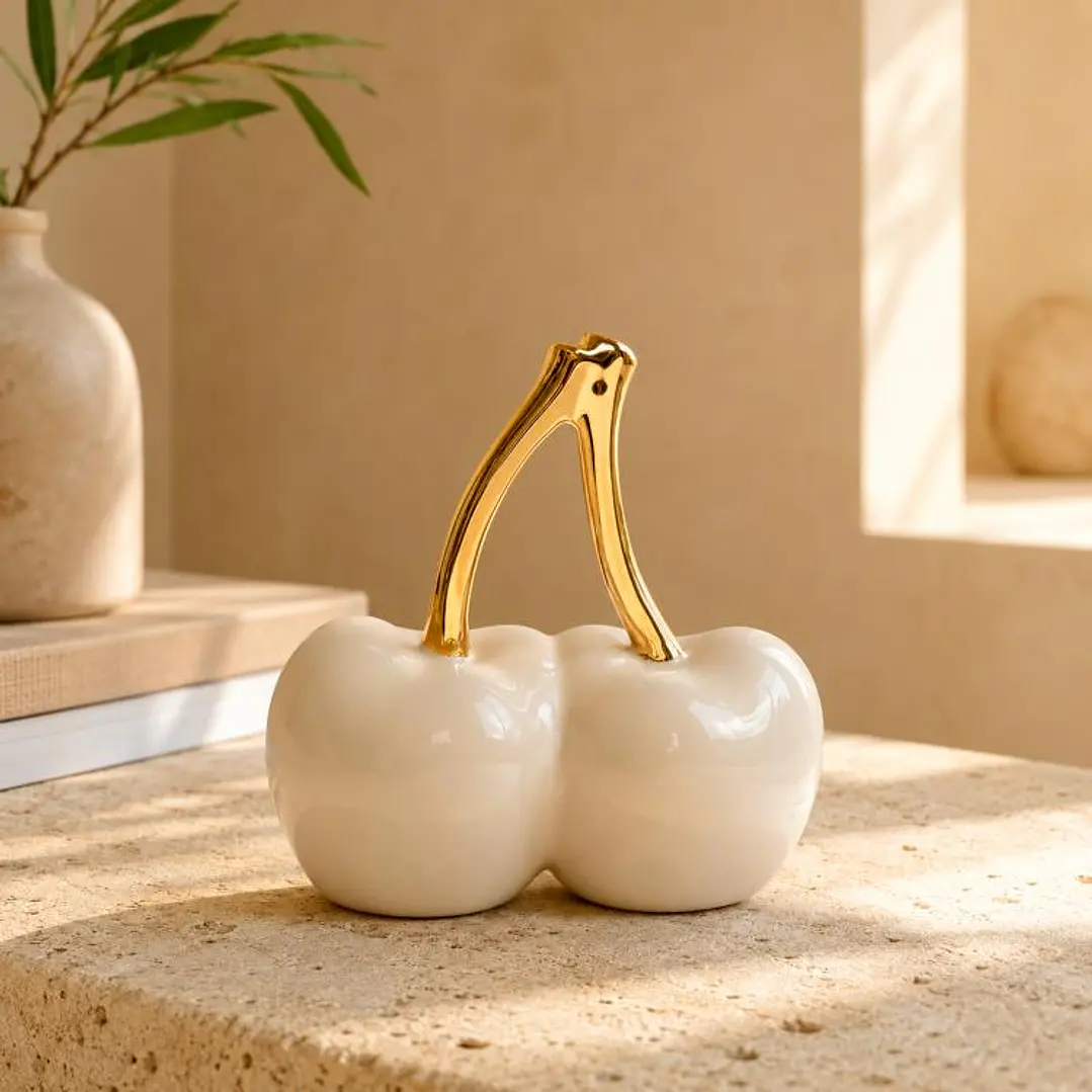 Figura Decorativa Cereza Doble Clemont Ocre 1
