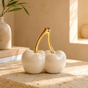 Figura Decorativa Cereza Doble Clemont Ocre