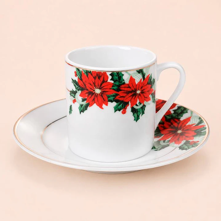 Juego de Tazas Café Poinsetia 12 Piezas 3