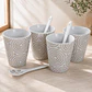 Juego de Tazas con Cucharas 8 Piezas Estrellas Gold - Miniatura 1