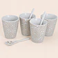 Juego de Tazas con Cucharas 8 Piezas Estrellas Gold - Miniatura 3