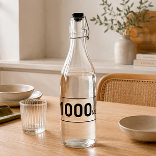 Botella de Vidrio con Tapa 32 Cm