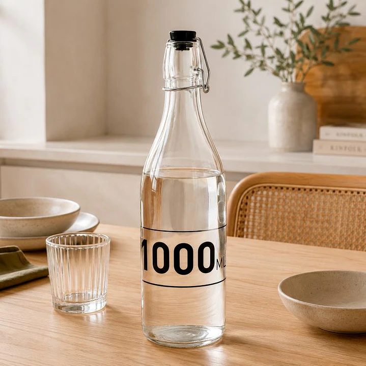 Botella de Vidrio con Tapa 32 Cm 1