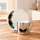 Taza Café con Plato Reflejo Verde 2 Piezas - Miniatura 2