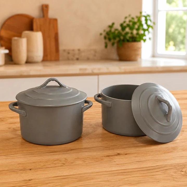 Set 2 Cacerolas para Horno con Tapa Bari 1