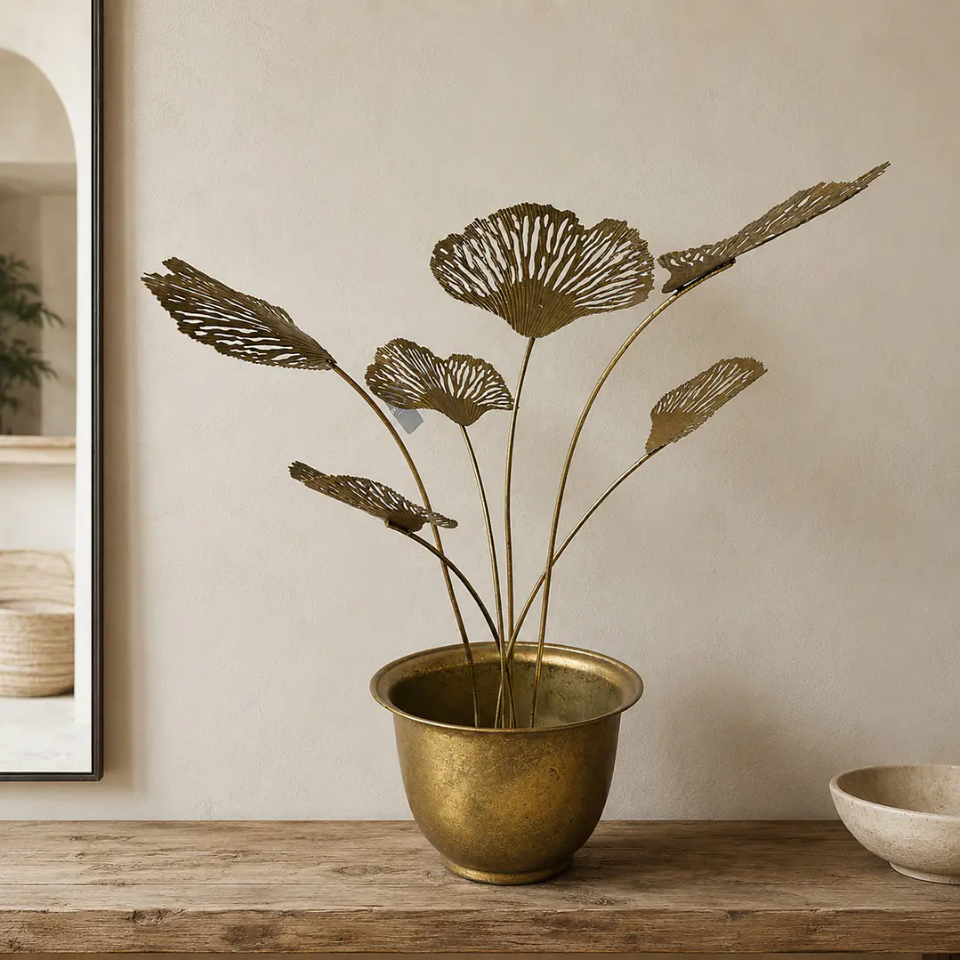 Centro de Mesa Decorativo Metálica Gingko 1