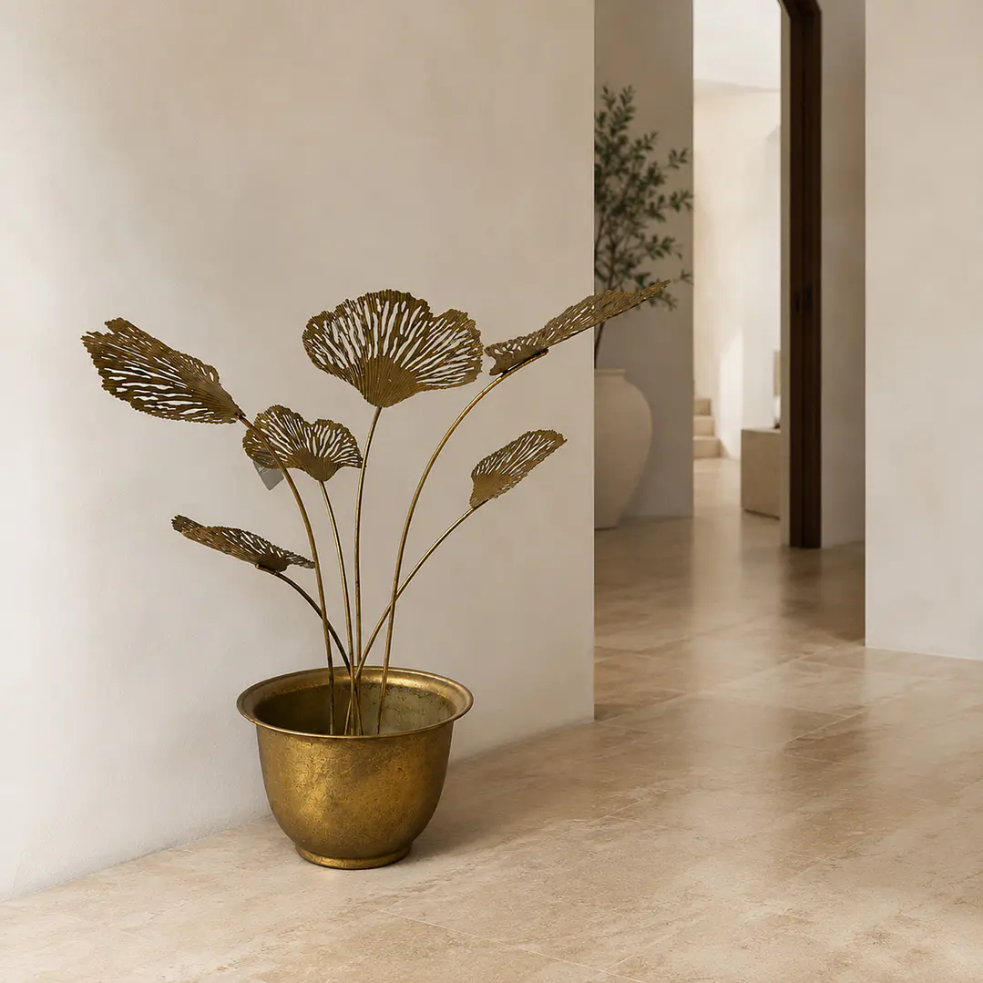 Centro de Mesa Decorativo Metálica Gingko 2