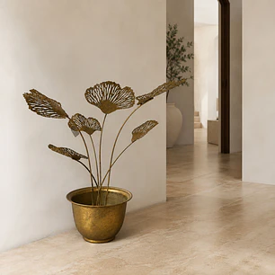Centro de Mesa Decorativo Metálica Gingko