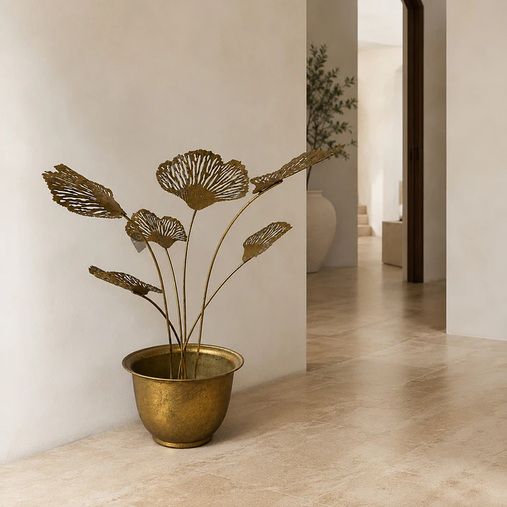Centro de Mesa Decorativo Metálica Gingko 2