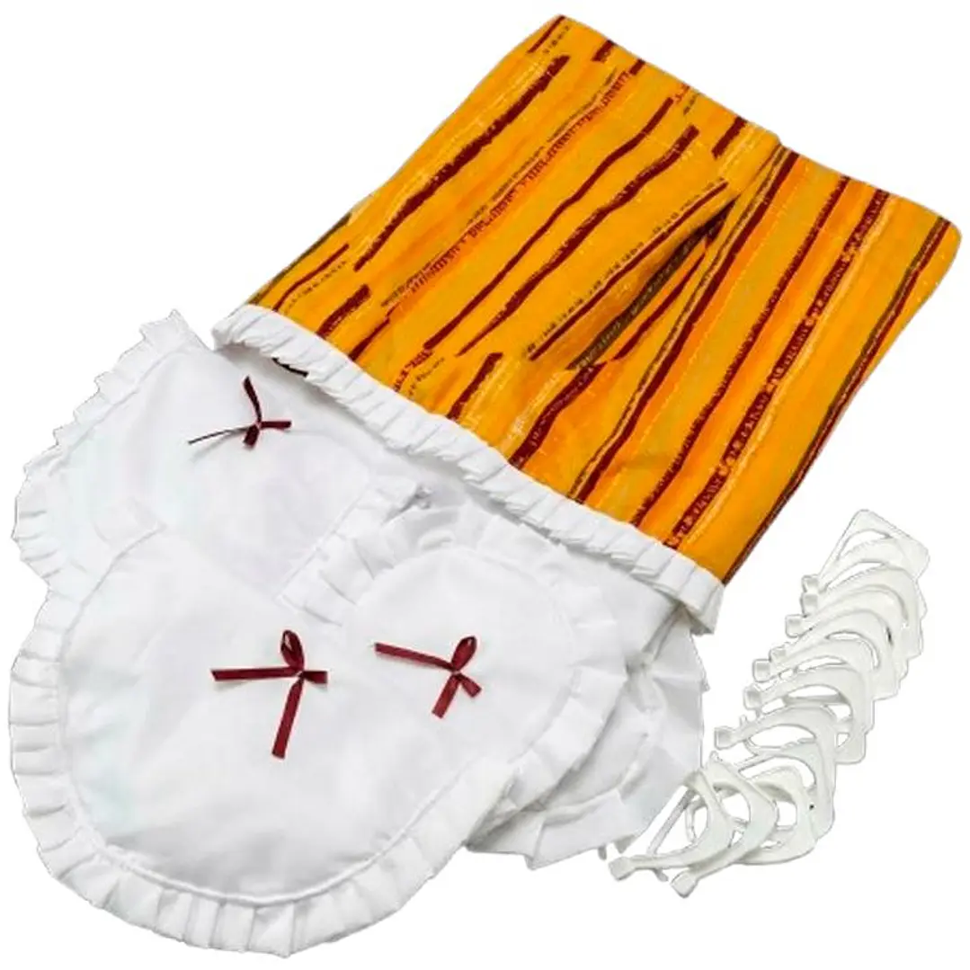 Juego de Cortina para Baño Barras Mostaza 5 Piezas sin Forro 4