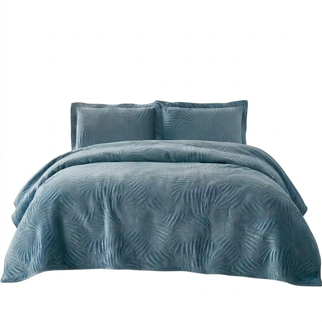 Quilt Liso Velvet Ibiza Petróleo 2 Plazas 4