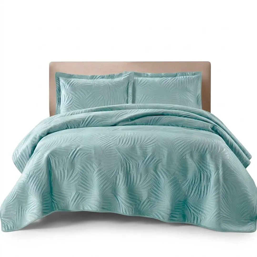 Quilt Liso Velvet Ibiza Celeste Light 1,5 Plazas 4