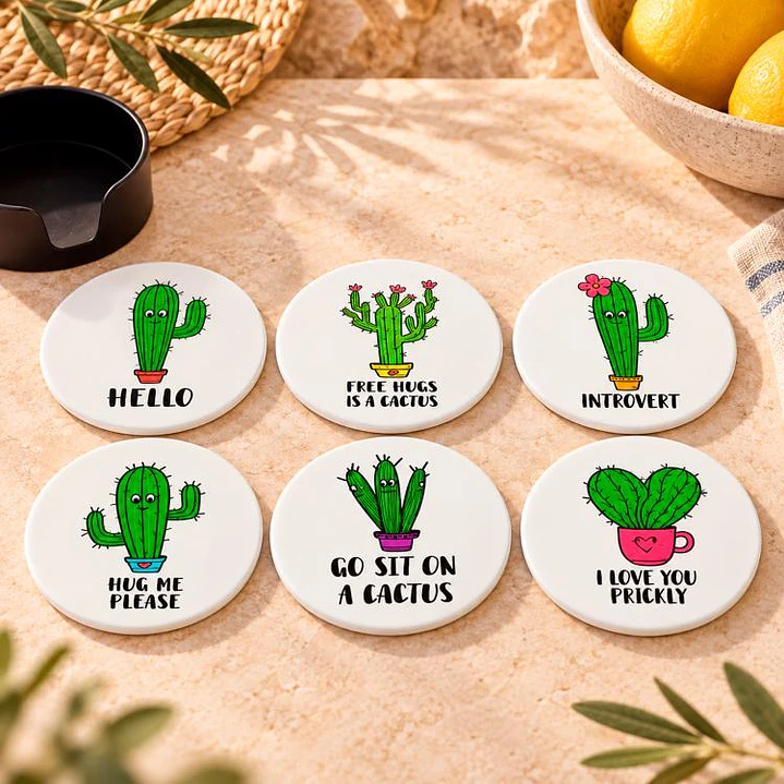 Set de Posavasos Cactus 7 Piezas 1