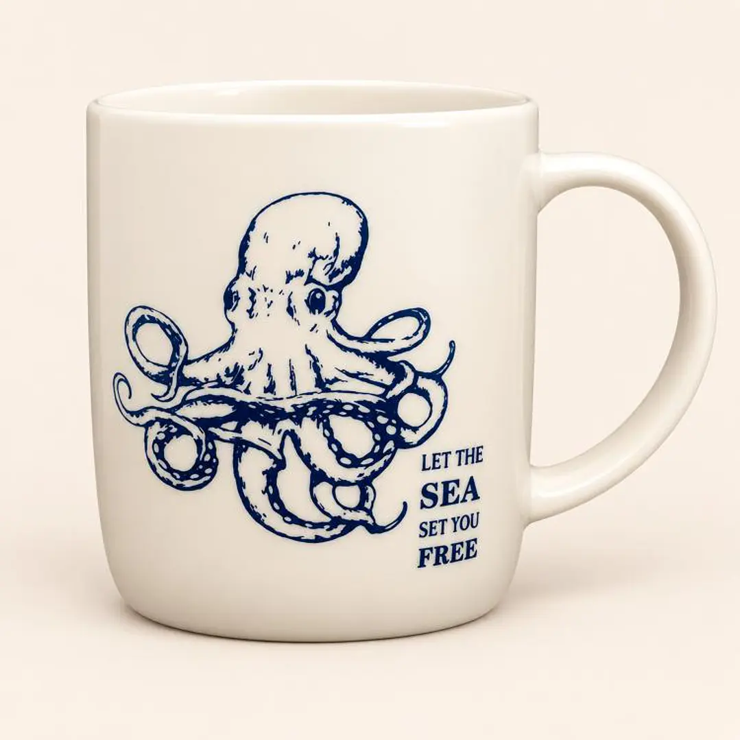 Tazón Ocean Octopus White 4