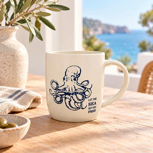 Tazón Ocean Octopus White