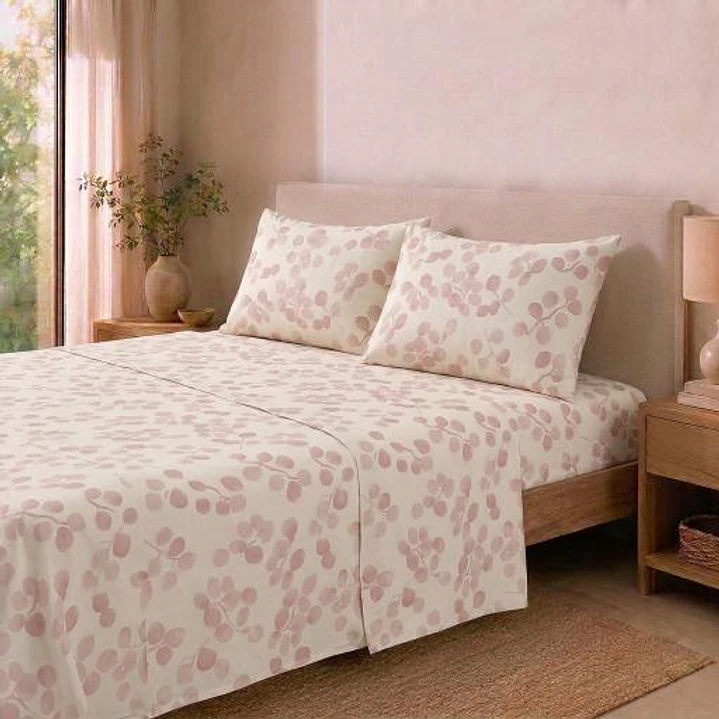 Juego Sábana 144 Hilos Plaza 1,5 Nebbia Malva 1