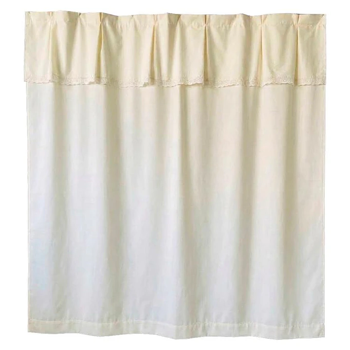 Juego Cortina Broderie para Baño 6 Piezas Beige 5