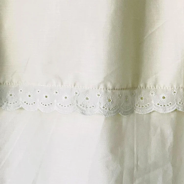 Juego Cortina Broderie para Baño 6 Piezas Beige 4