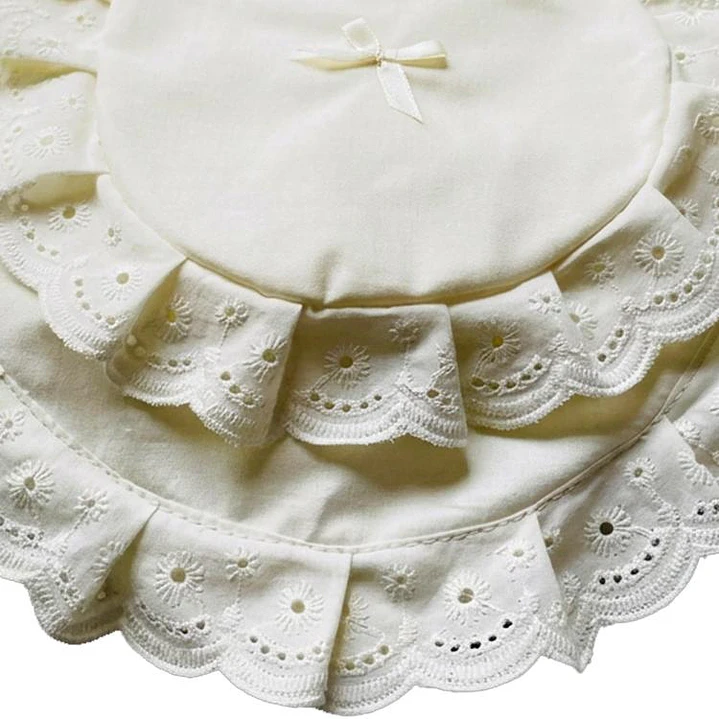 Juego Cortina Broderie para Baño 6 Piezas Beige 3