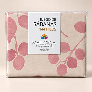 Juego Sábana 144 Hilos Plaza 1,5 Nebbia Malva