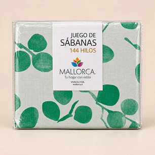 Juego Sábana 144 Hilos King Nebbia Verde 