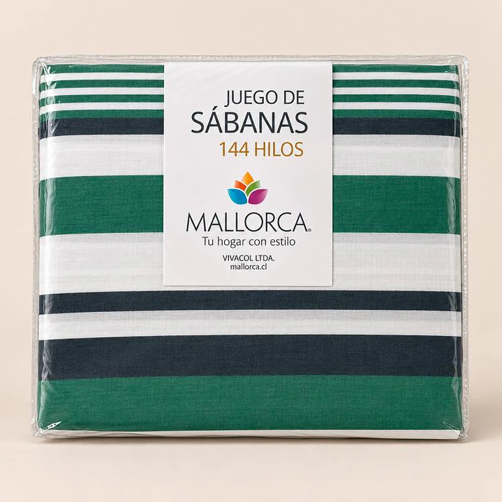 Juego Sábana 144 Hilos Plaza 1,5 Verona Green 2