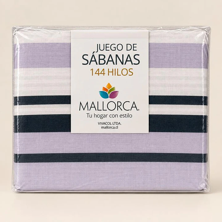 Juego Sábana 144 Hilos Plaza 1,5 Verona Lila 2