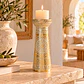 Portavela Decorativo Azteca Grande Gold - Miniatura 1