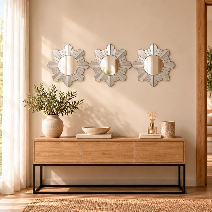 Set Espejos Decorativo Mural Crisol 3 Piezas 1