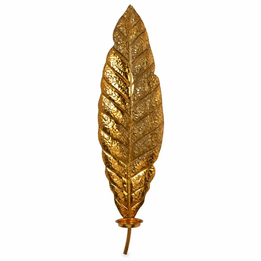 Placa Mural Hoja Grabada Gold 6