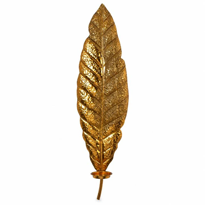 Placa Mural Hoja Grabada Gold 6