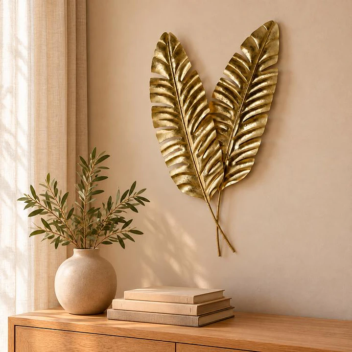 Placa Mural Hoja Musa Doble Gold 1