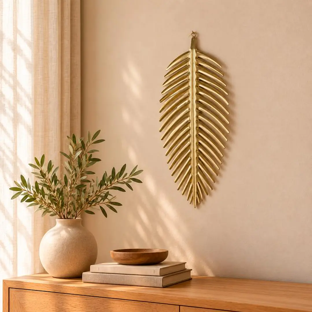 Placa Mural Hoja Royal Gold Grande 1