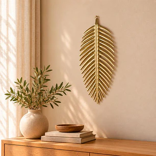 Placa Mural Hoja Royal Gold Grande