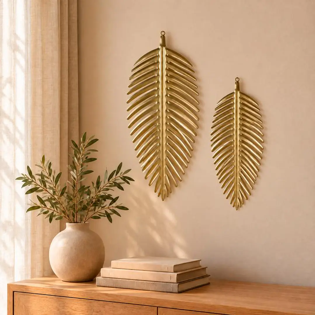 Placa Mural Hoja Royal Gold Grande 2