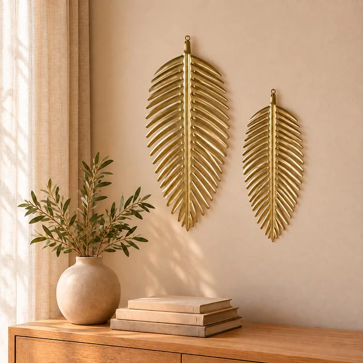 Placa Mural Hoja Royal Gold Grande 2