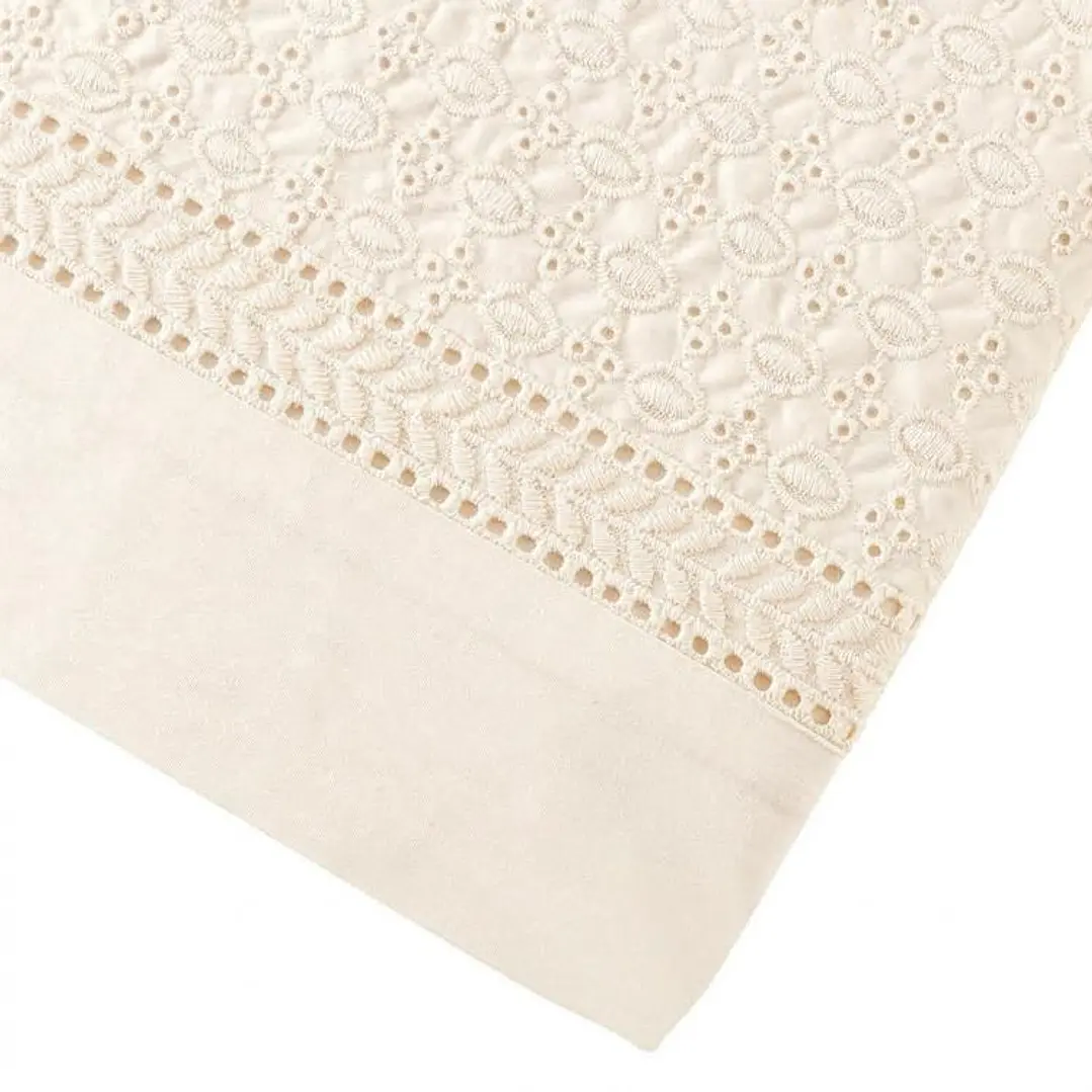 Juego de Sábanas 180 Hilos Broderie Crudo 2 Plazas 4