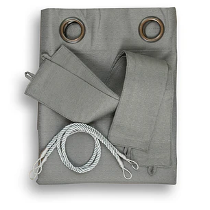 Cortina Blackout 6 Piezas Con Argolla Gris