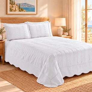 Quilt Bordado 1,5 Plazas Versailles Blanco
