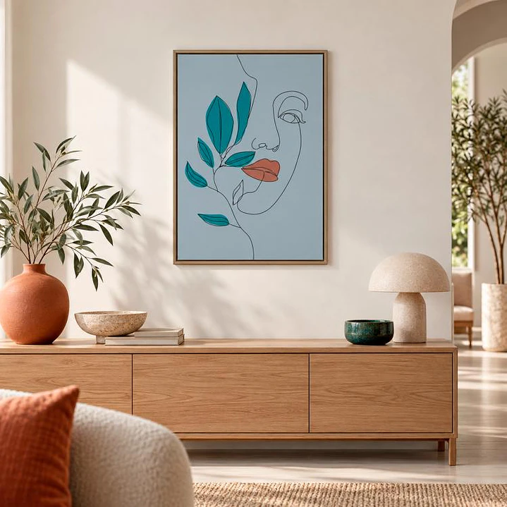 Cuadro Jacinta Turquesa 70 x 50 1
