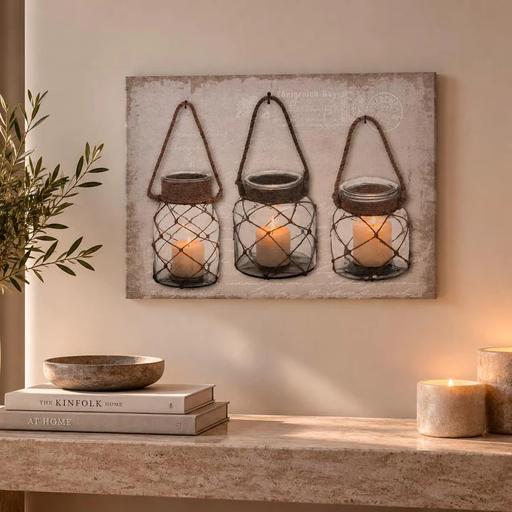 Cuadro Mural con Luces Led Candeleros 1