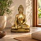 Figura Decorativa Grand Buda Dhyna Mudra Gold - Miniatura 4