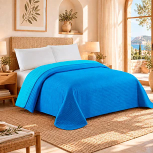 Cobertor Liso 2 Plazas California Azul