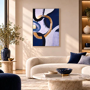 Cuadro Chain Blue 120 x 80