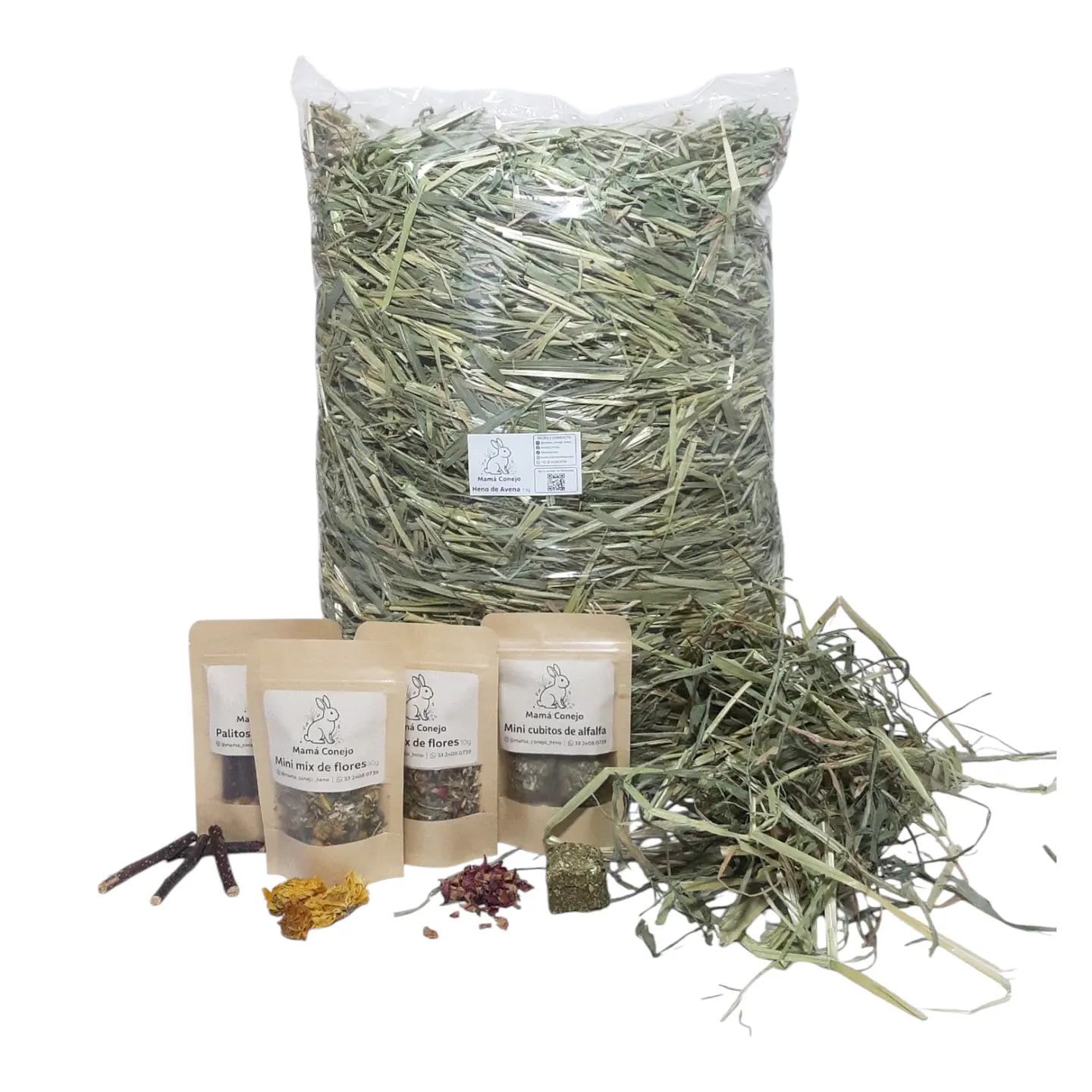 Paquete Perfecto: Dieta Base y Enriquecimiento Completo (Heno Timothy o Avena) 1