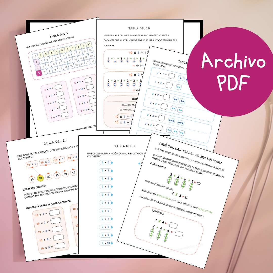 Libro: Matemáticas adaptadas 0.2 - Tablas de multiplicar (PDF) 2