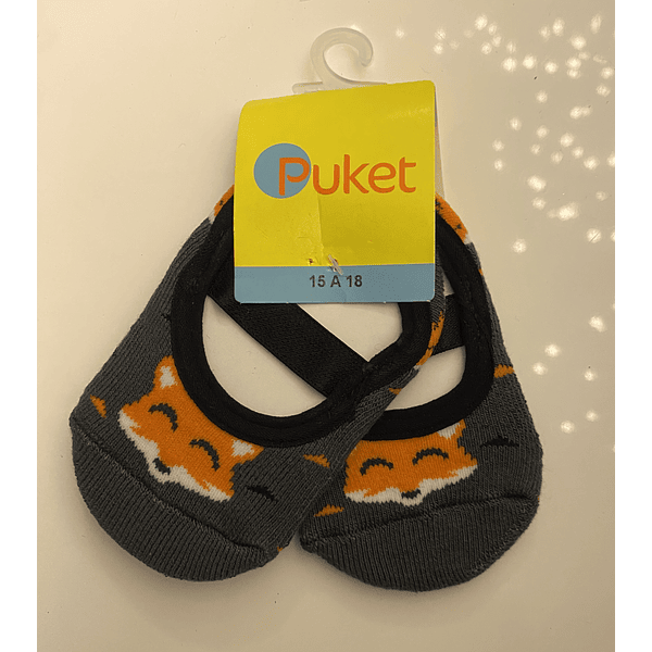 PUKET Calcetín gris zorro tierno 