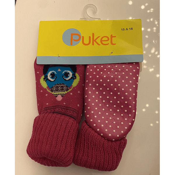 PUKET Calcetín suela engomada rosa