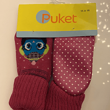 PUKET Calcetín suela engomada rosa