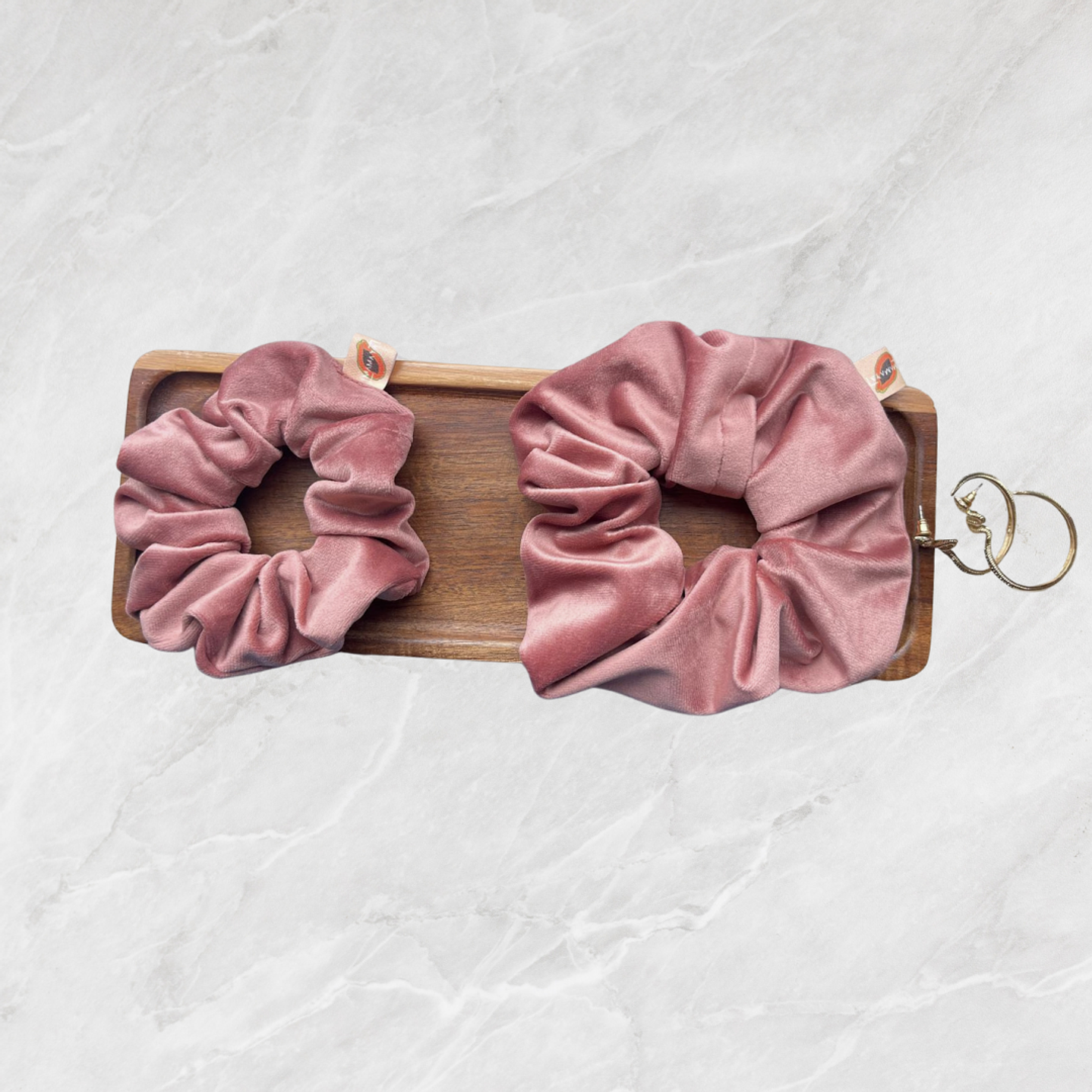 Scrunchie VELVET - cor de rosa 2